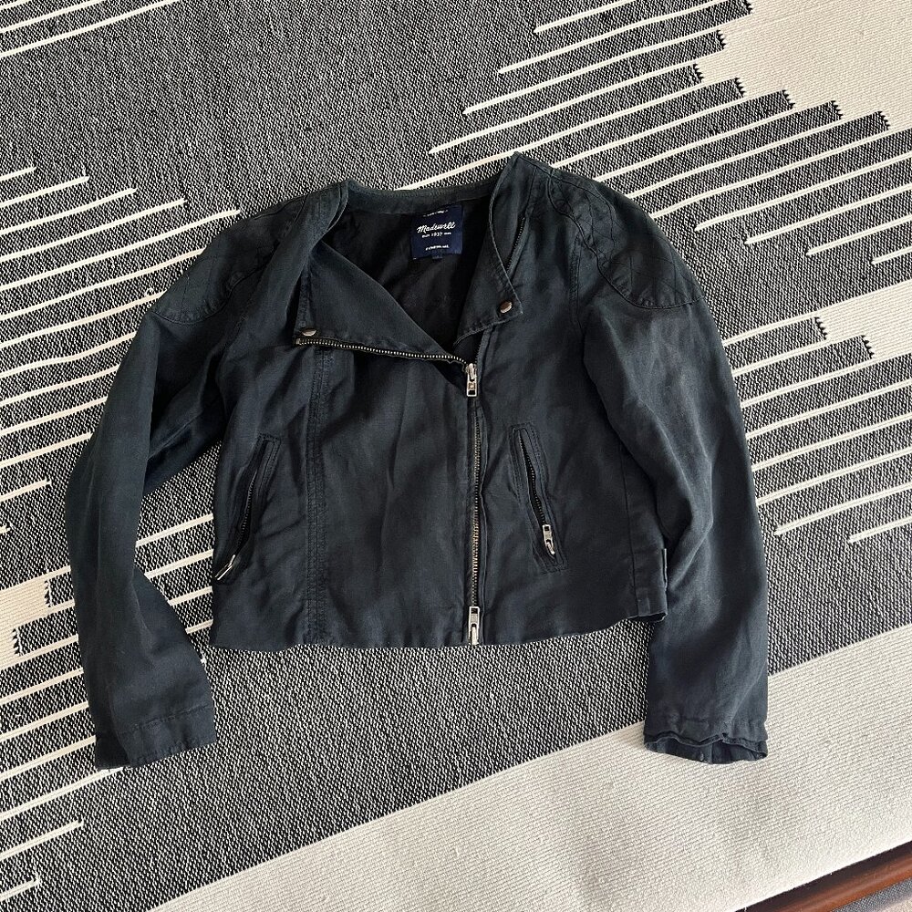 MADEWELL MOTO JACKET COTTON-LINEN BLEND SIZE M